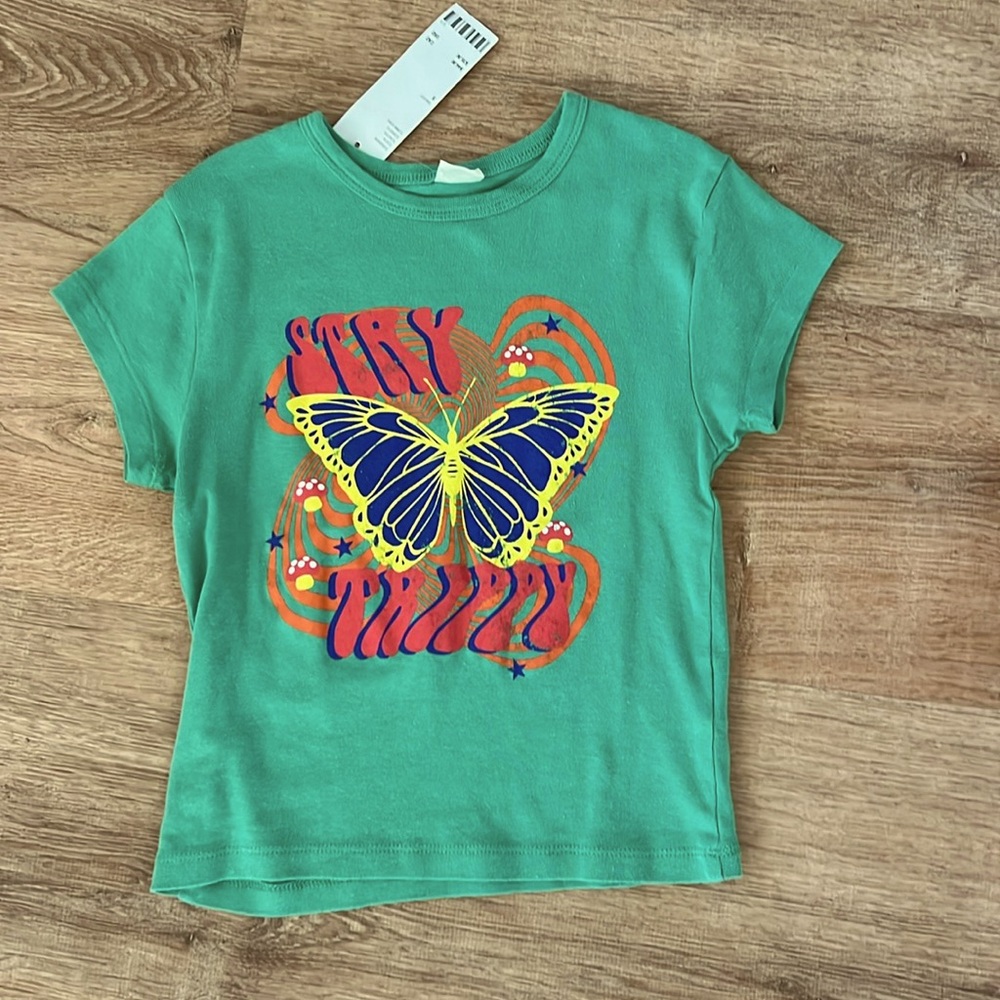 Urban Outfitters Women’s Green Cropped Tee size small